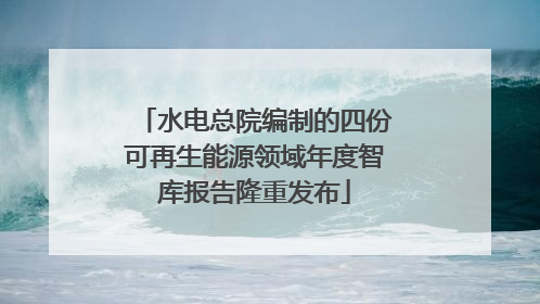 水电总院编制的四份可再生能源领域年度智库报告隆重发布